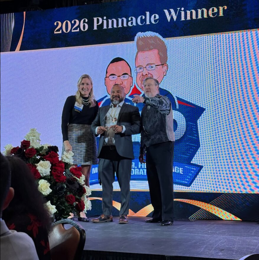 Juan Contreras of Houston Restore Pros celebrates the 2026 BBB Pinnacle Award in Houston, Texas. 1